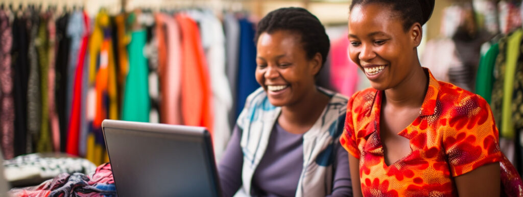 2 business women with laptop